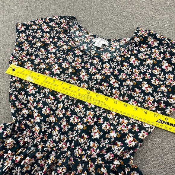 Cotton On Floral Summer Dress Cinched Waist Viscose XS Cap Short Sleeves - Picture 8 of 10